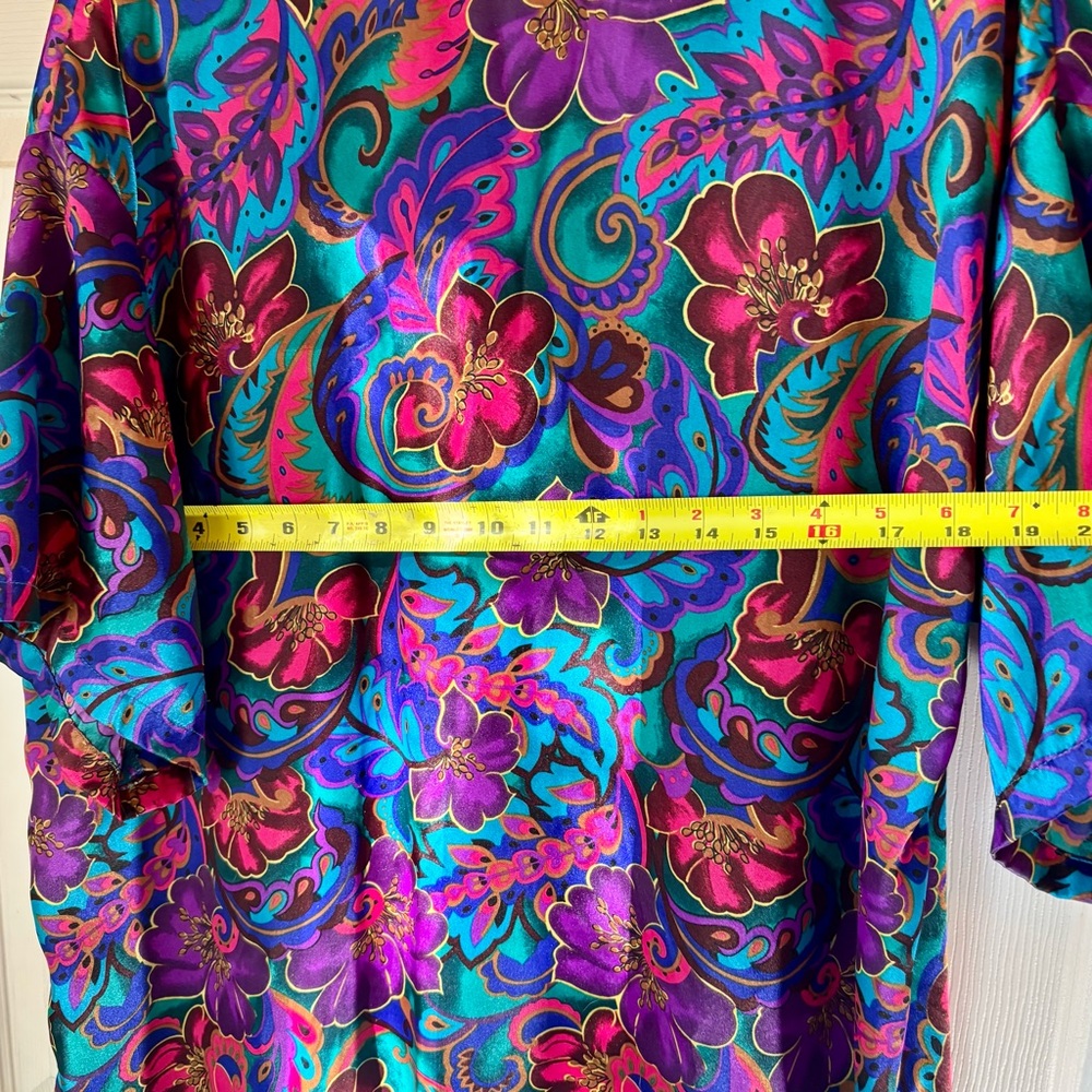 Vintage Victoria's Secret M/L 1990’s Gold Label Pajama Top Floral Pearl Buttons - Picture 7 of 8